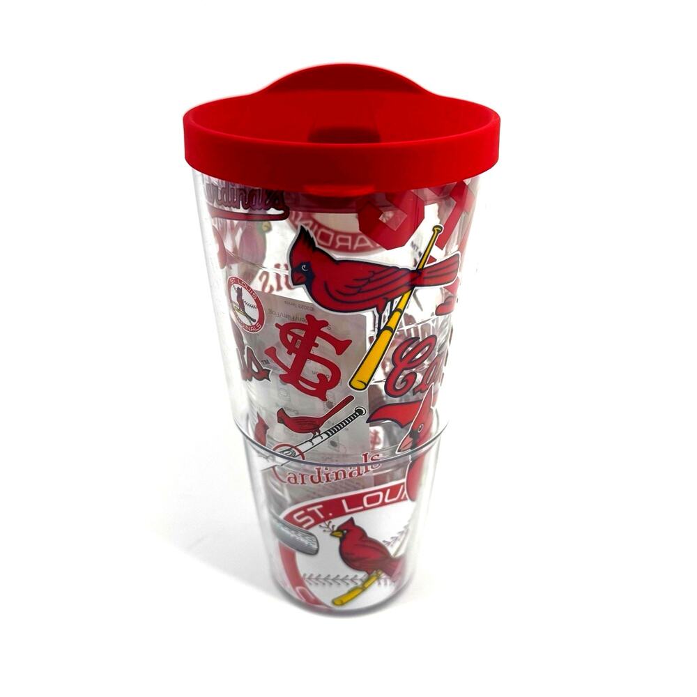 Tervis St. Louis Cardinals 24oz. All Over Tumbler Red Lid Fredbird Mascot Logo